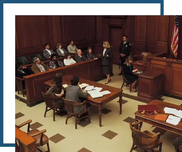 courtroom full of lawyers